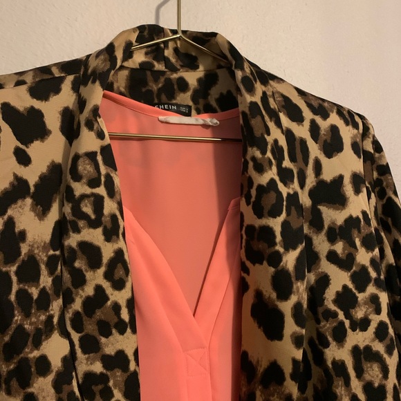🛍Women’s | Leopard Print Open Front Casual Blazer - Picture 3 of 6